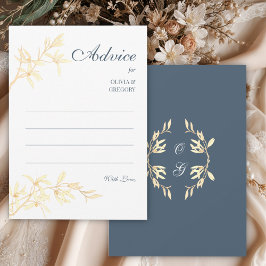 Carte Conseil Symphonie florale intemporelle en Mariage bleu