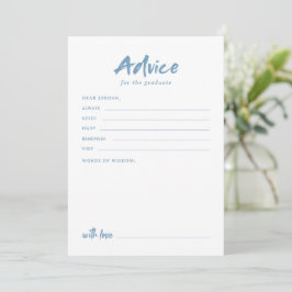 Carte Conseil Teal Simple Modern Brush Script Graduation