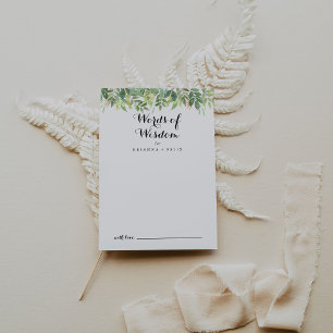 Carte Conseil Verdure Botanique Feuillage Mariage Mots de sagess