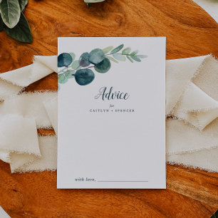 Carte Conseil Verdure luxuriante et Mariage d'Eucalyptus