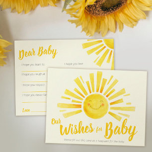 Carte Conseil Voeux pour bébé baby shower de soleil à encre whim