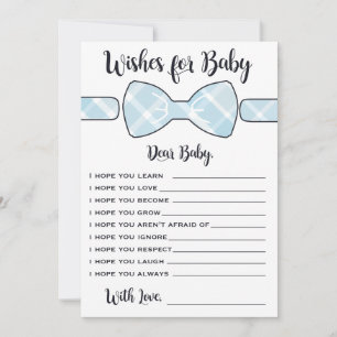 Carte Conseil Voeux Pour Bébé Blue Boy Bowtie Game Card