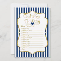 Voeux Pour Bébé Marine Blue Gold Baby shower Jeu