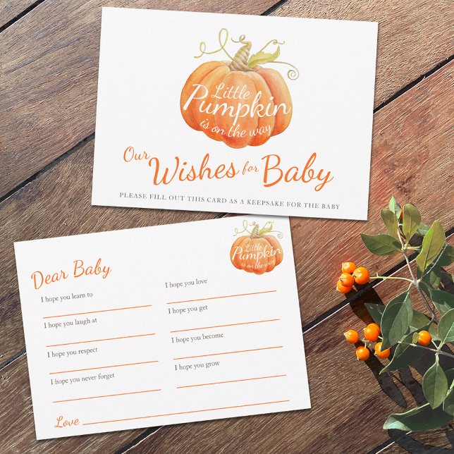 Carte Conseil Voeux pour petit baby shower citrouille bébé (Créateur téléchargé)
