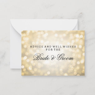 Carte Conseil Wedding Advice Card Gold Glitter Lights