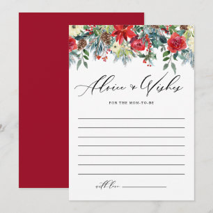 Carte Conseil Winter Blooms Garland souhaite pour maman Baby sho
