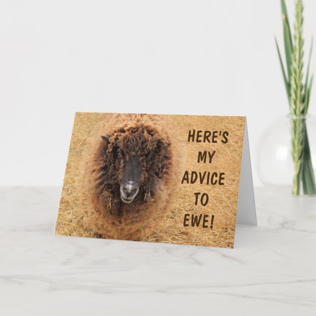Carte Conseils amusants Moutons Sagesse Anniversaire (Devant)