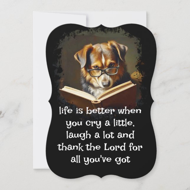 Carte Conseils Chrétiens Amusant Sage Chien Vie (Devant)