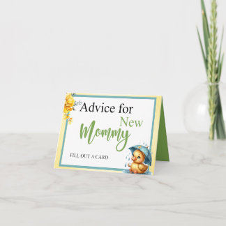 Carte Conseils de Baby shower en caoutchouc pour maman