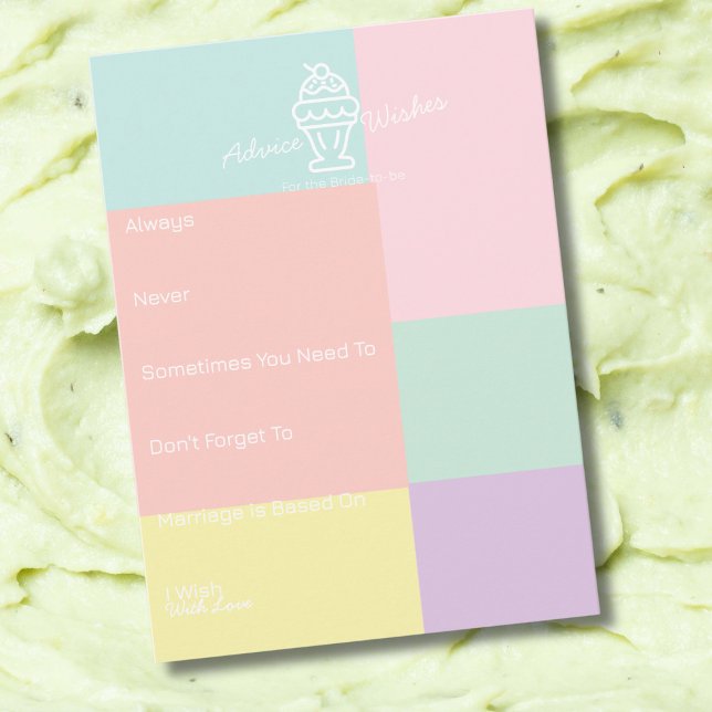 Carte Conseils et voeux pour la douche nuptiale de la ma (Advice & Wishes for the Bride Bridal shower)