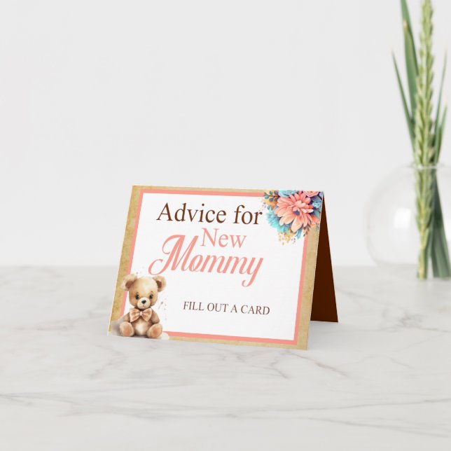 Carte Conseils pour la table de maman pour la Baby Showe (Devant)