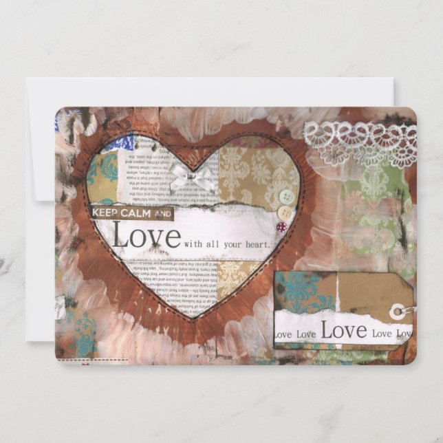 Carte Conserver le calme et l'amour, Carte, Inviation, c (Devant)