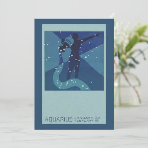 Carte Constellation Aquarius, Astrologie Vintage Zodiaqu