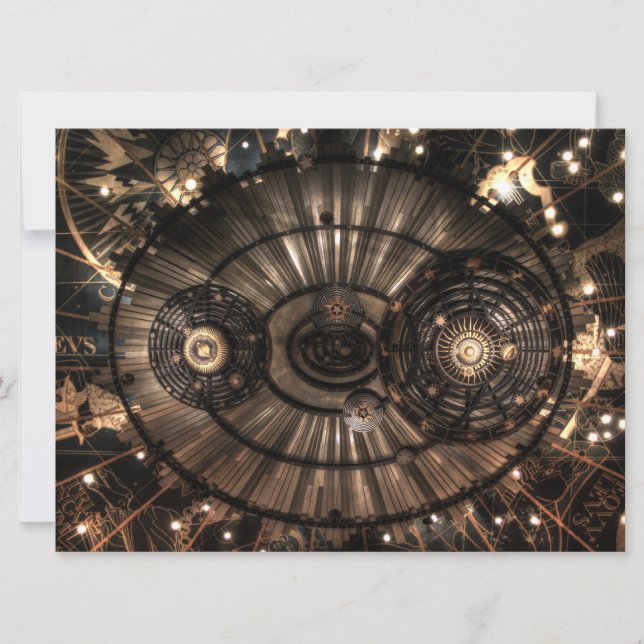 Carte Constellations du Zodiaque Steampunk Mécanique (Devant)