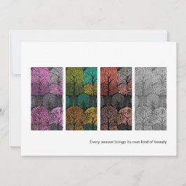 Carte Contemporaine Design Quatre Saisons Arbres