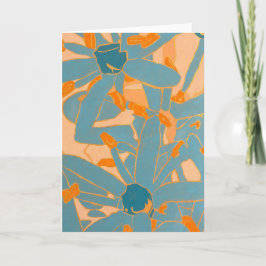 Carte Contemporary Leaf Design in Peach 