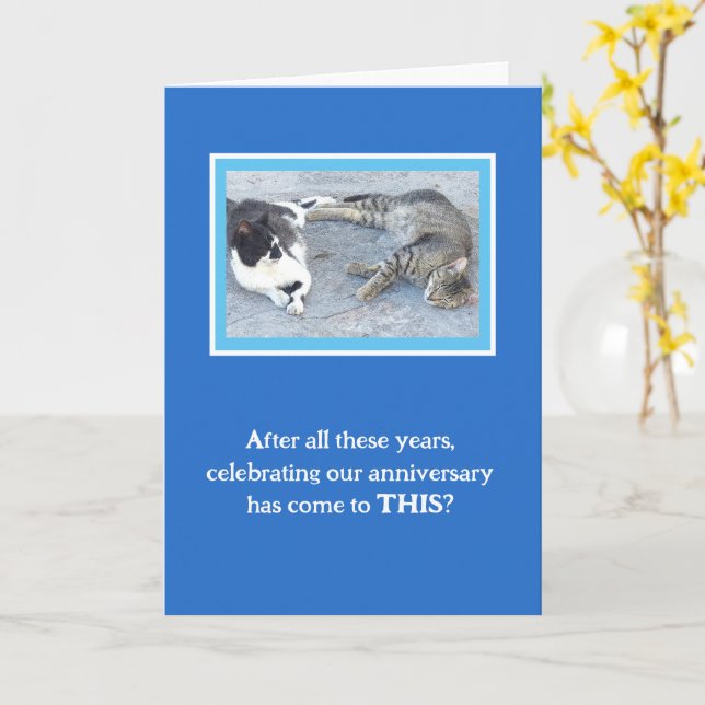 CARTE CONTENTEMENT ANNIVERSAIRE/DEUX CHATS DE SOMMEIL/ H (Fleur jaune)