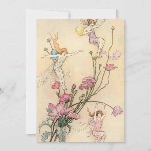 Carte Contes De Fées vintages, Trois Esprits Pleins De J (Devant)