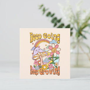 Carte Continuer, continuer à croître - Champignons et fl