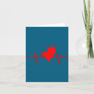 Carte Continuez à cocher ! Battement de cœur ECG Vache S