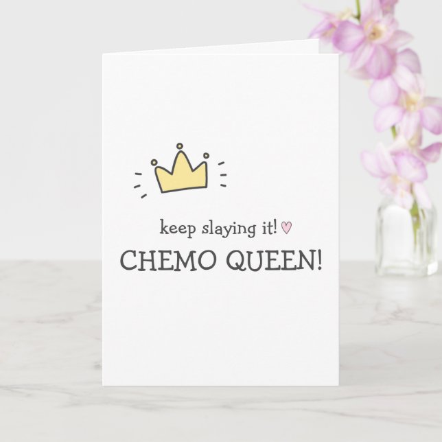 Carte Continuez à le poser ! Chemo Queen ! Un Cancer Mal (Orchidée)