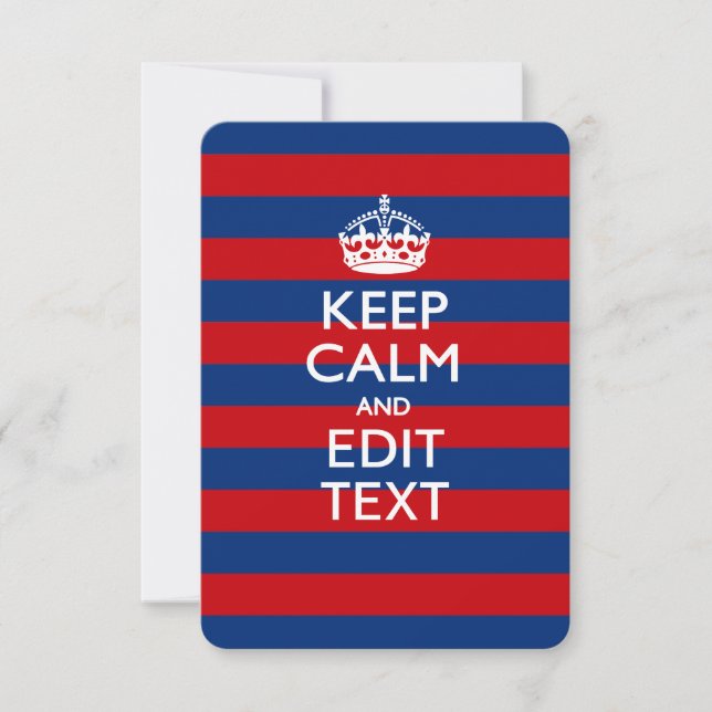 Carte CONTINUEZ LE CALME ET votre texte sur les bandes b (Devant)