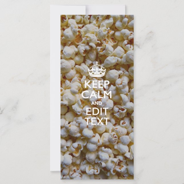 Carte CONTINUEZ LE CALME ET votre texte sur Popcorn (Devant)