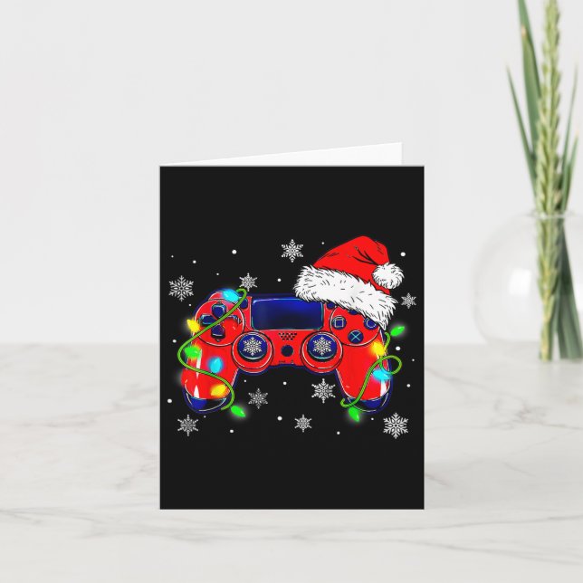 Carte Contrôleur de jeu vidéo de Noël Chapeau de Père No (Devant)