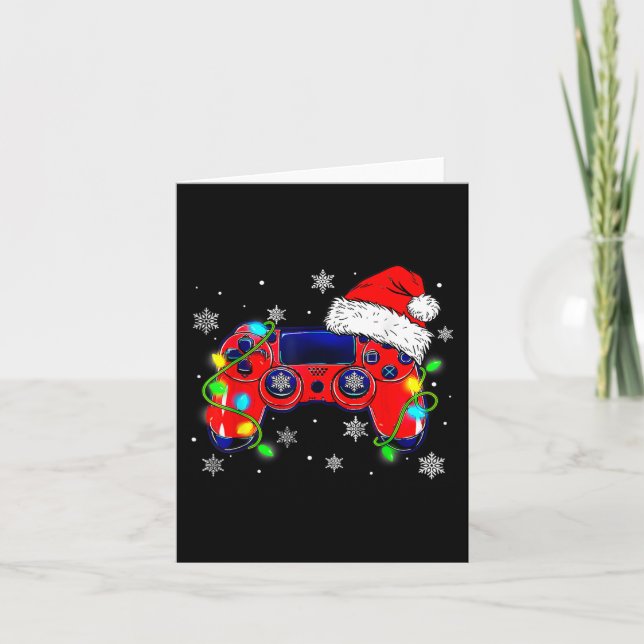 Carte Contrôleur de jeu vidéo de Noël Chapeau de Santa G (Devant)