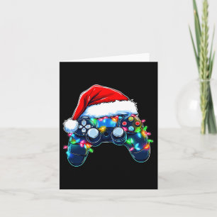 Carte Contrôleur de jeu vidéo Noël Santa Hat Gamer Bo