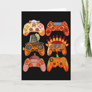 Carte Contrôleurs de dinde de jeu vidéo de Thanksgiving