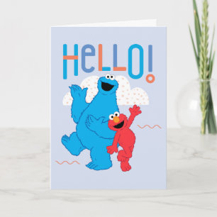 Carte Cookie Monster et Elmo Bonjour!