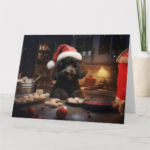 Carte Cookies de Noël de caniche Festive
