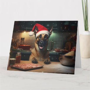 Carte Cookies de Noël Malinois Belge Festive