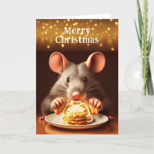 Carte Cookies de Noël Rat Merry