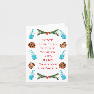 Carte Cookies et désinfectant pour Père Noël