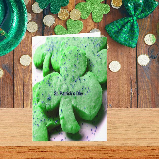 Carte Cookies Shamrocks de la Saint-Patrick (St. Patrick's Day Shamrock Cookies Card)