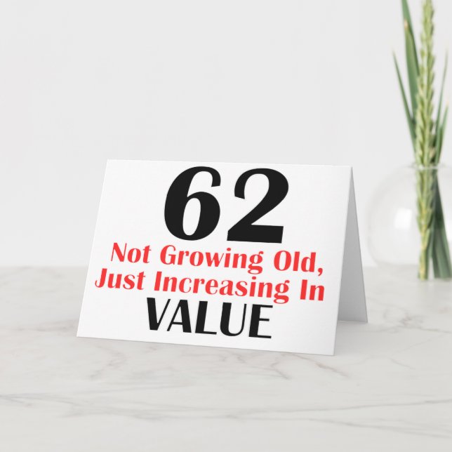 CARTE COOL 62 YEARS OLD BIRTHDAY (Devant)