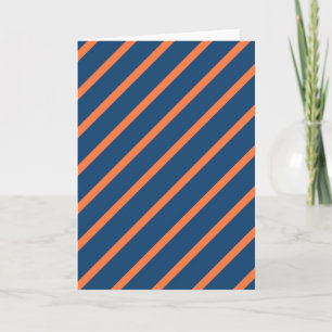 Carte Cool amusant Bleu et Orange Diagonal Stripes