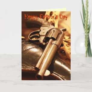 Carte Cool antique pistolet Happy Fête des pères card