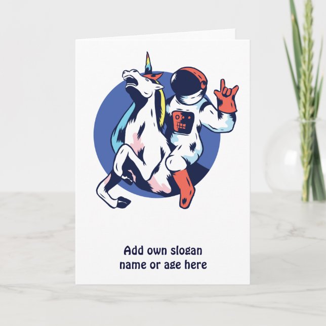 Carte Cool Astronaut équitation Unicorn Rock Ado graphiq (Devant)