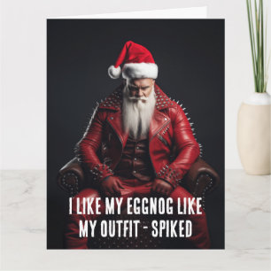Carte Cool Badass Père Noël - Eggnog Spiked