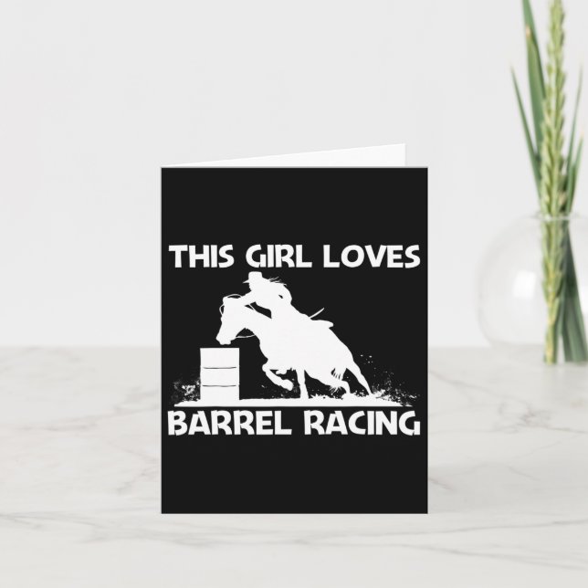 Carte Cool Barrel Racing Art Pour Filles Maman Horseback (Devant)