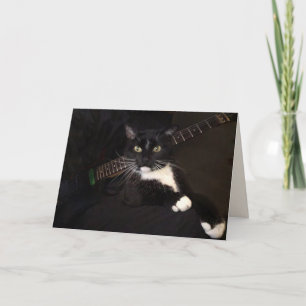 Carte Cool Chat Et Guitare Anniversaire