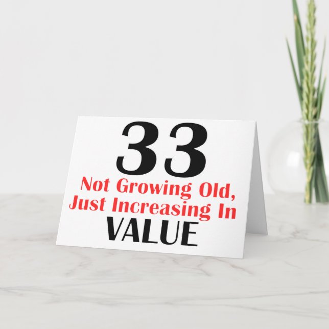 CARTE COOL CONCEPTIONS D'ANNIVERSAIRE DE 33 ANNÉES (Devant)