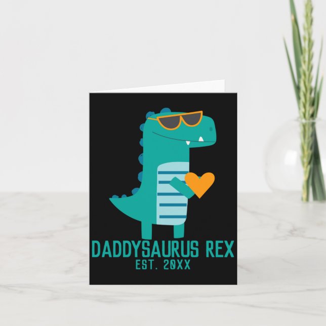 Carte Cool Dino Daddysaurus Rex New Dad Fathers Day  (Devant)
