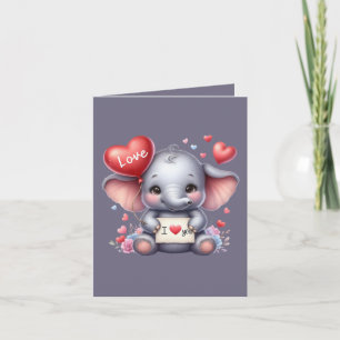 Carte Cool éléphant amour ajouter un message