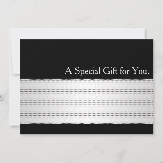 Carte Cool Faux Silver Stripe Modern Cadeau Certificat (Devant)