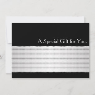 Carte Cool Faux Silver Stripe Modern Cadeau Certificat