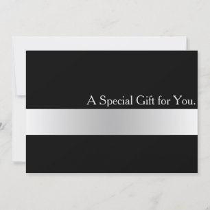 Carte Cool Faux Silver Stripe Modern Cadeau Certificat